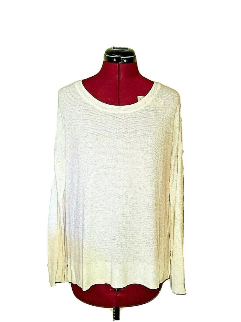 Pink Rose Top Women’s XL Light Pink Knit Long Sleeve High Low Hem Side Split